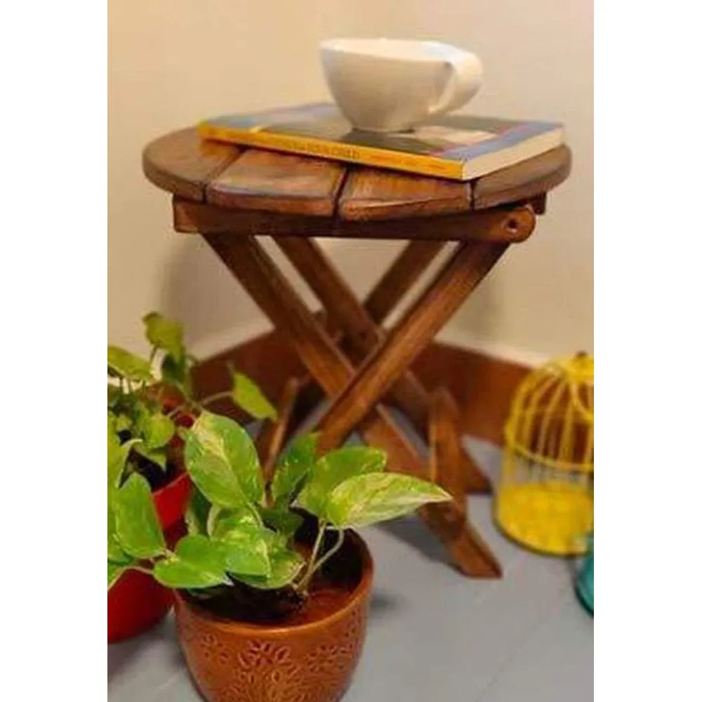 Wooden Folding Round Stool For Office, Kitchen & Home Décor