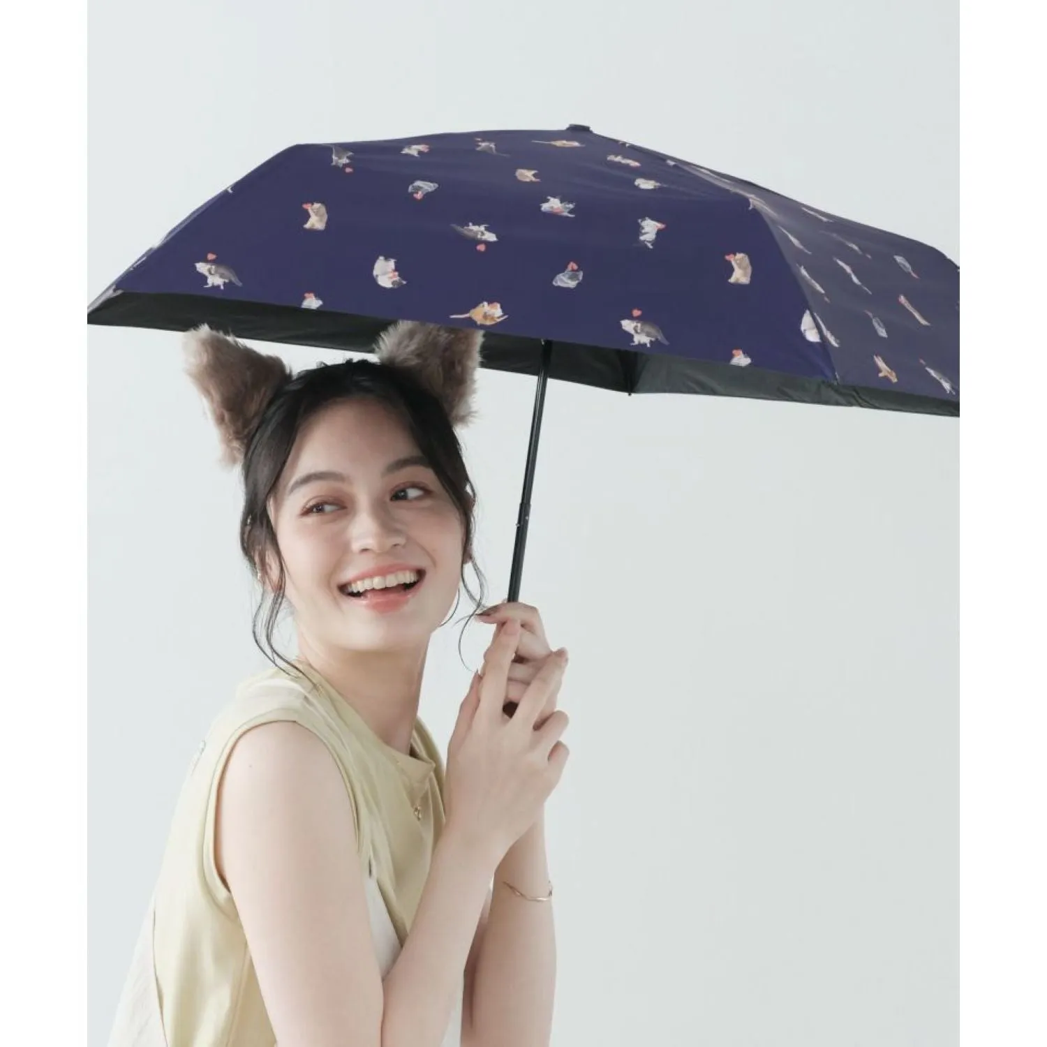 WPC X Masayuki Oki Neko UV Protection UPF 50  Umbrella 49cm