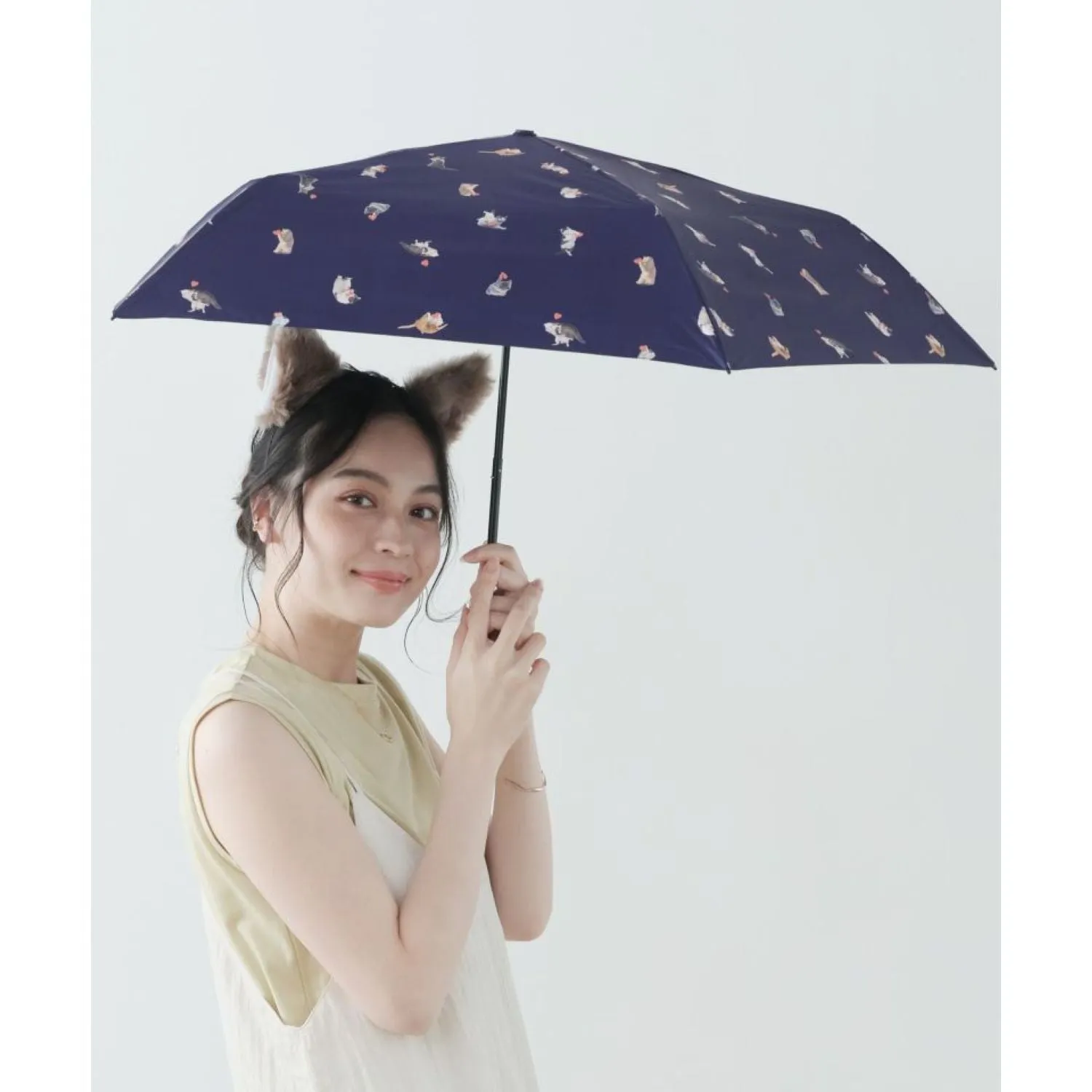 WPC X Masayuki Oki Neko UV Protection UPF 50  Umbrella 49cm